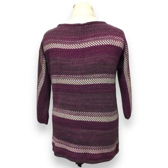 Chaps Women’s 3/4 Sleeve Boat Neck Pullover Knit Sweater, Berry, size L - Picture 4 of 10
